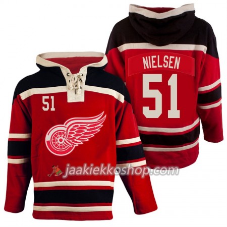 Miehille NHL Detroit Red Wings Frans Nielsen 51 Punainen Sawyer Hooded Sweatshirt